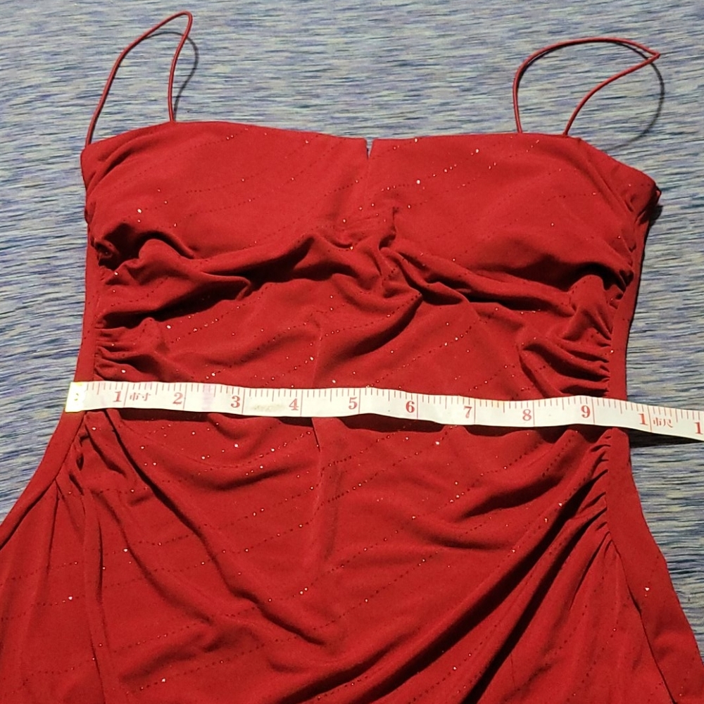 50 City Triangles red sparkle formal gown Sz L - Picture 7 of 12